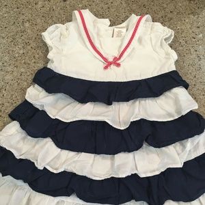Gymboree Navy and White Nautical Ruffles Dress